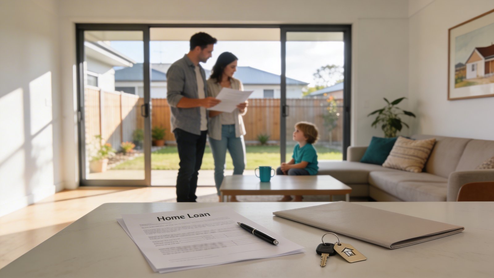 Australian owner-occupier homebuyers reviewing home loan options with a mortgage broker — general information